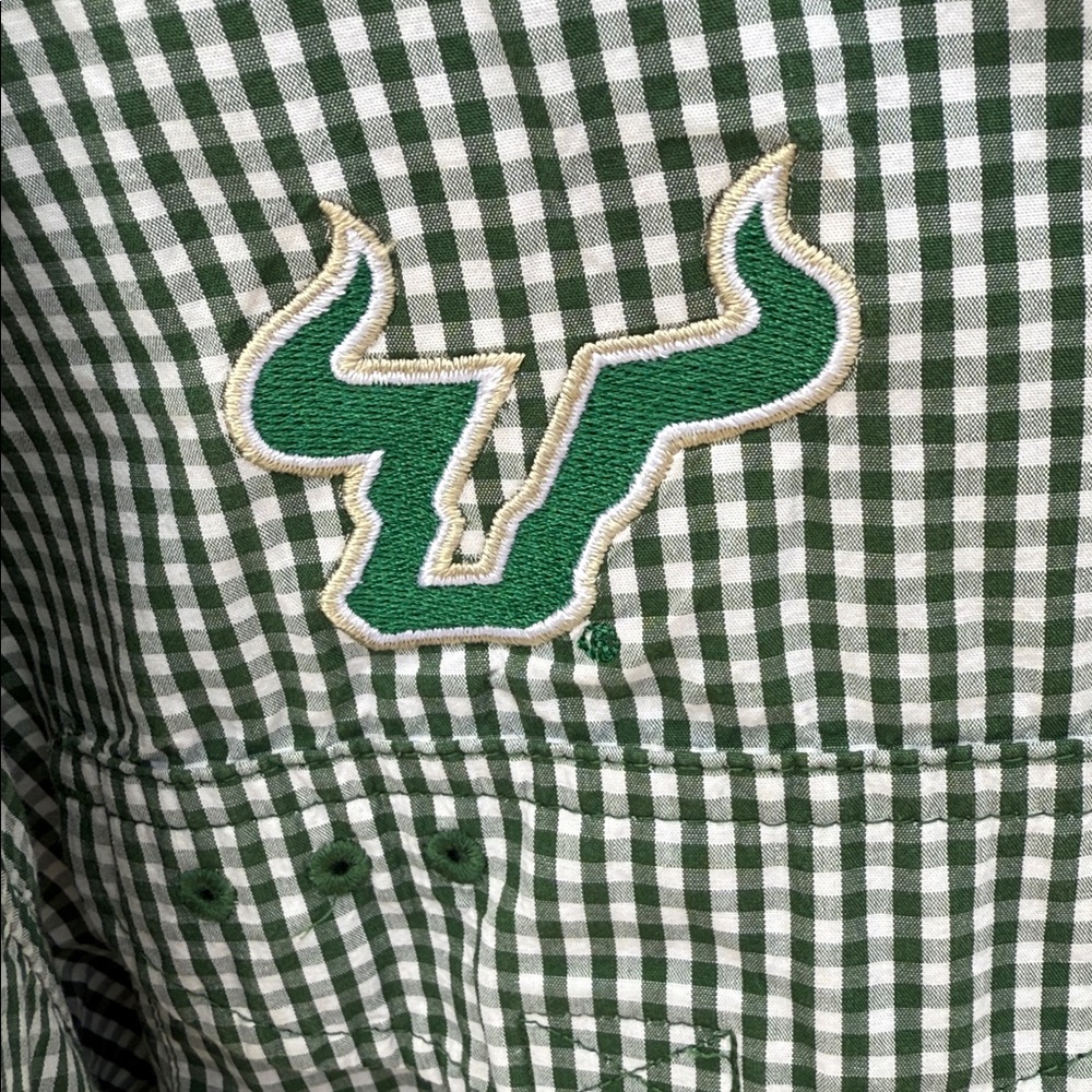 USF Bulls embroidered Logo Columbia pdf Men's XL/TG Green bonehead Button-Down